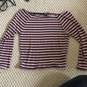 Multicolored Long Sleeve Crop Top